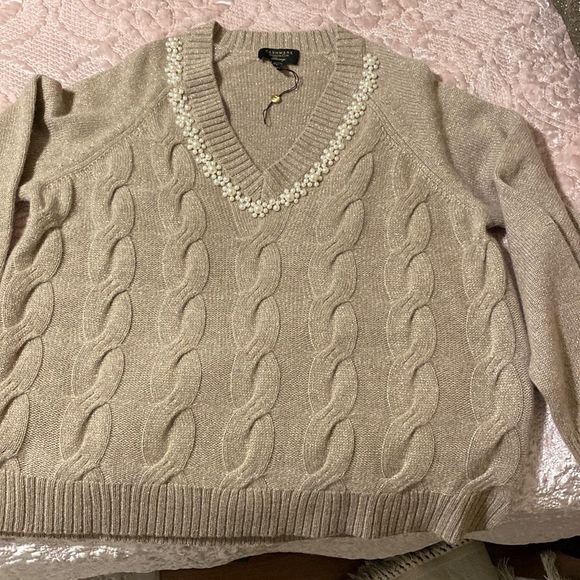 Charter Club Sweaters - Charter club Champaign  gold and cashmere sweater